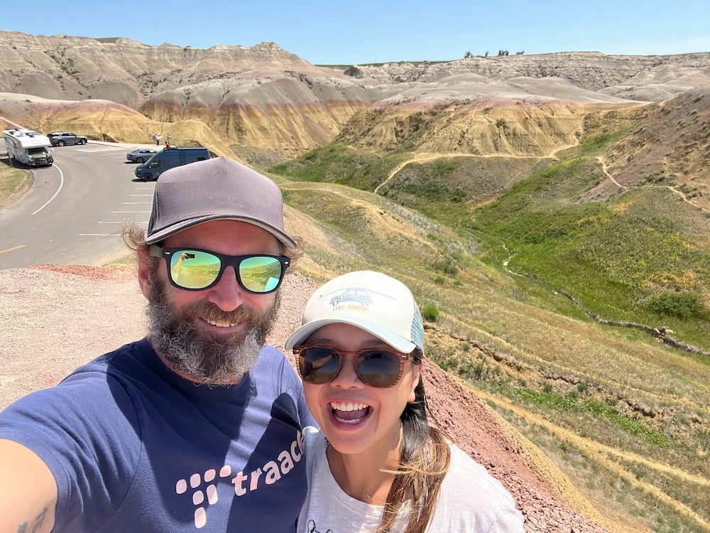 Selfie with the yellow mounds