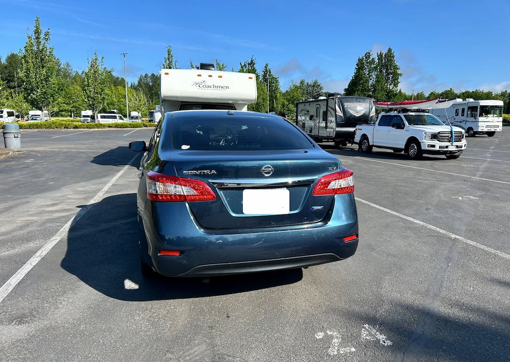 The car that parked in front of us