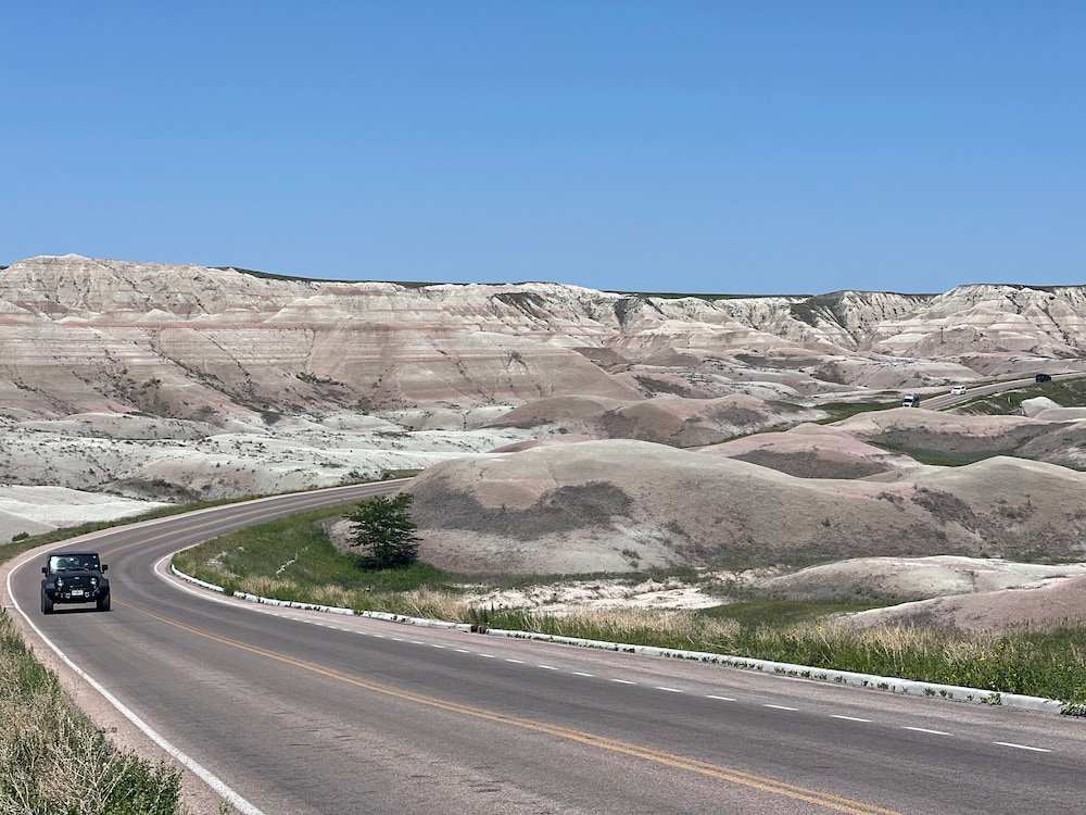 The loop road winds through the park