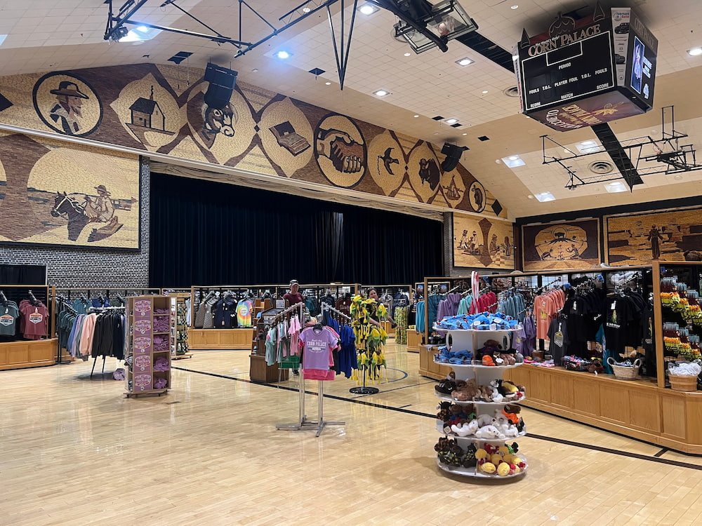 Those images in the rafters are made from different colored corn