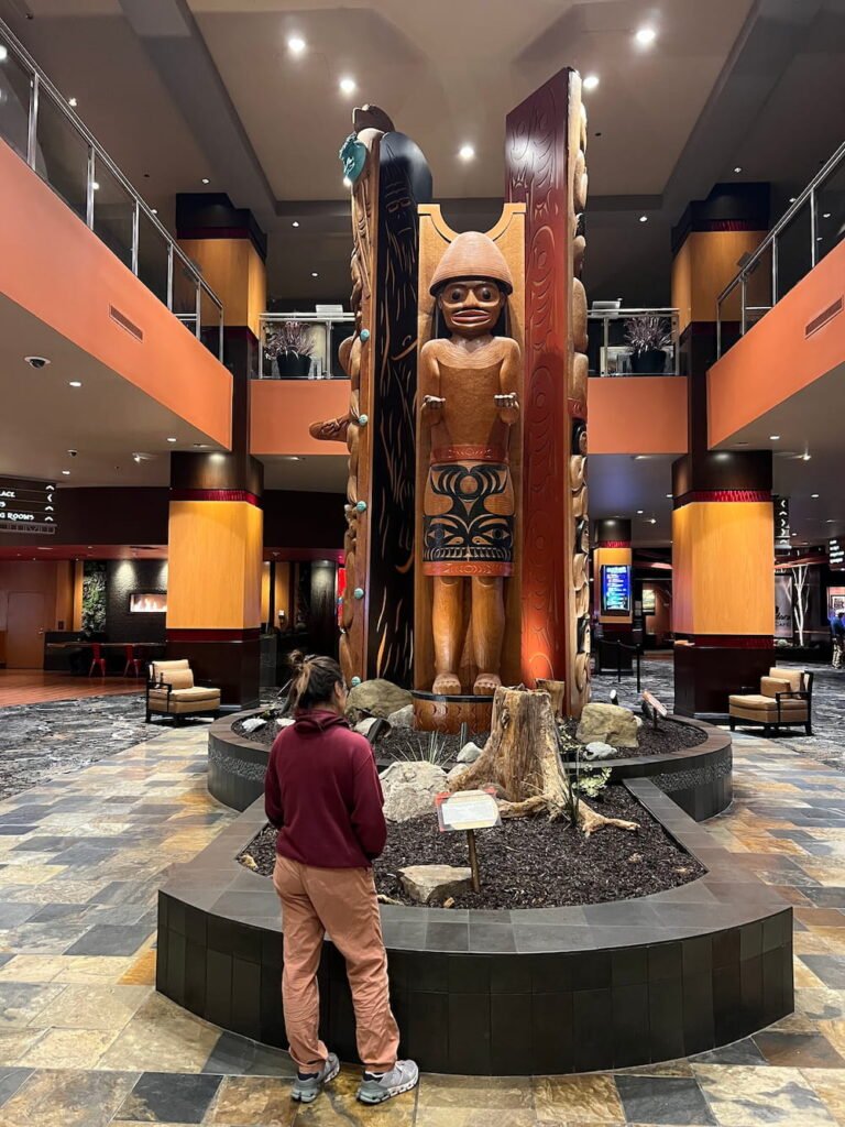 Totem display in the Tulalip casino