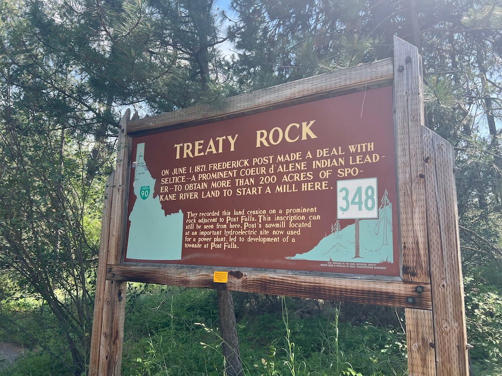 Treaty Rock sign