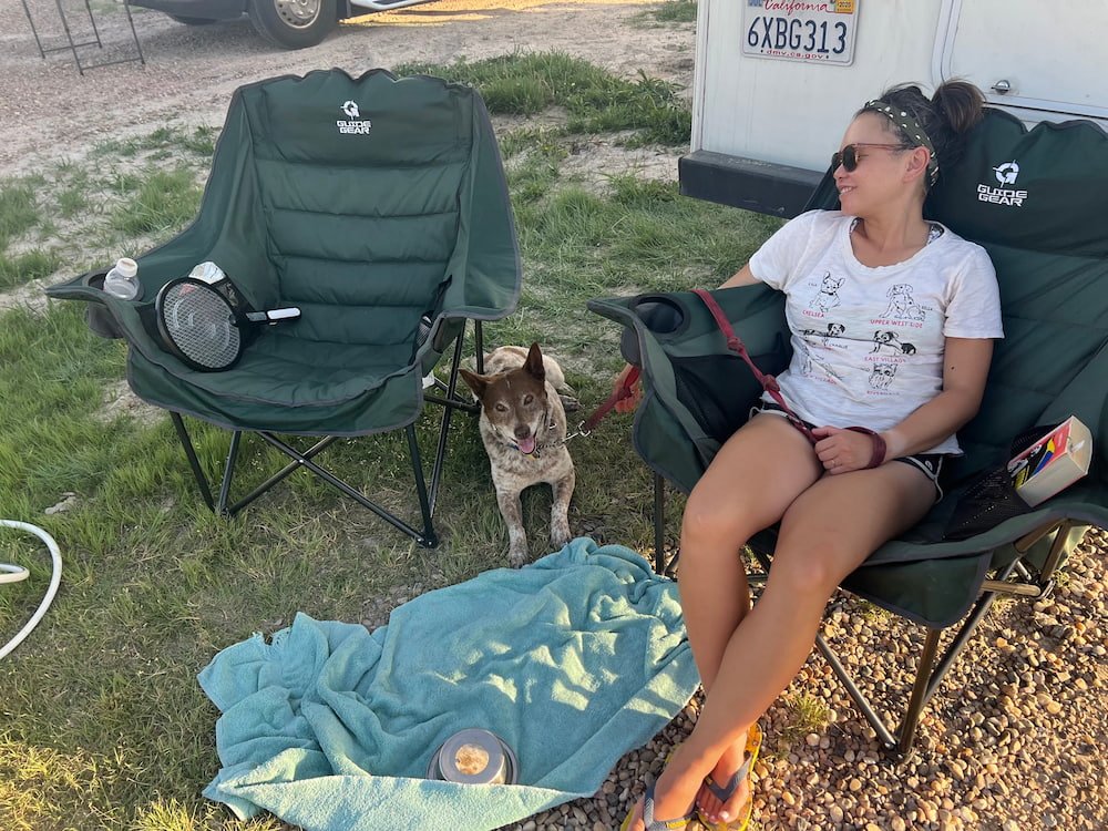 Trying our best to stay cool and out of any sun