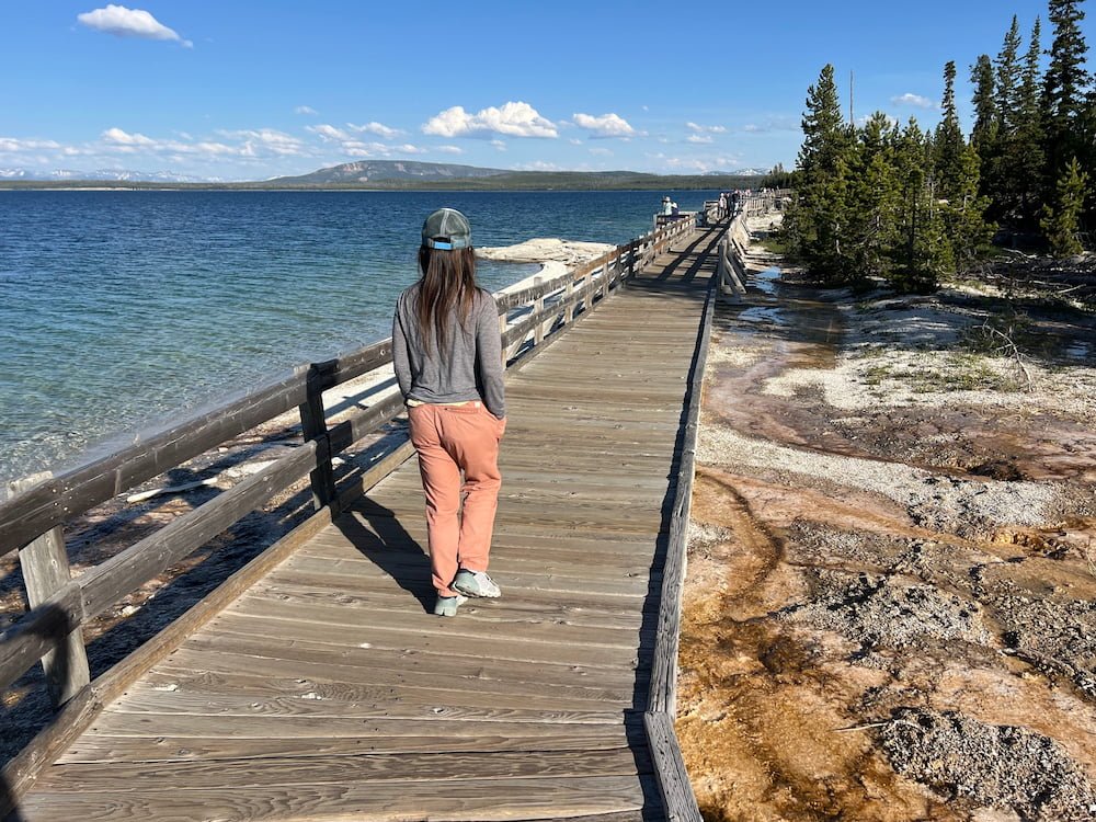 Walking along the boardwalk