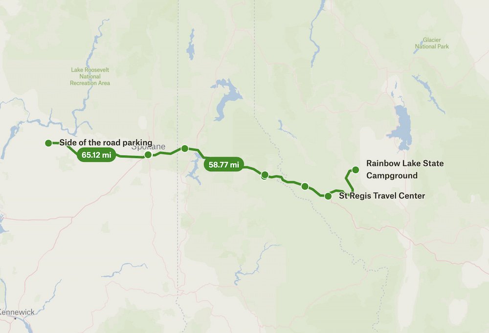 Wilbur to Rainbow Lake Campground