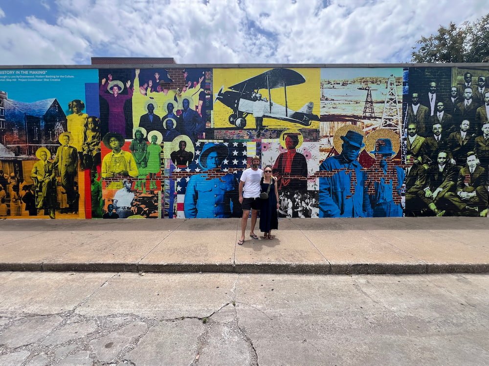 A passerby asked if we wanted a pic in front of this mural