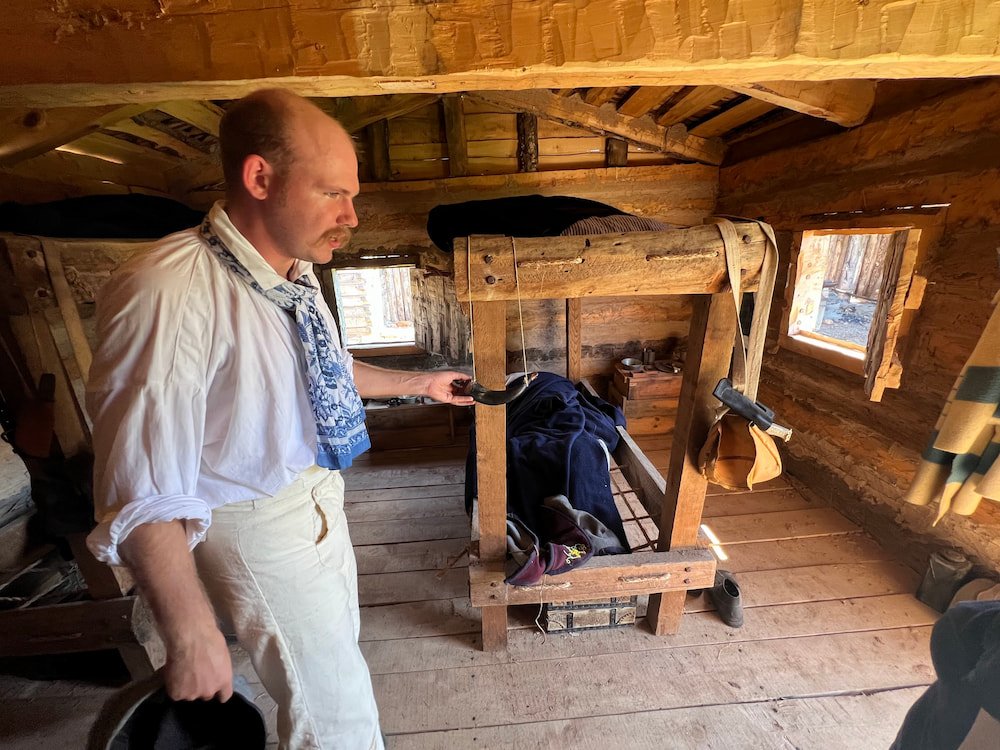 A staff member who was dressed in full period outfit showed us around