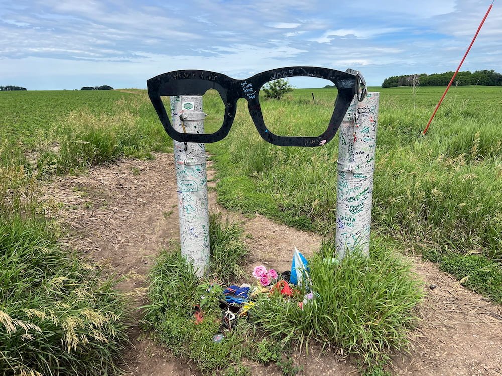 Buddy Holly Glasses mark the start of the trail