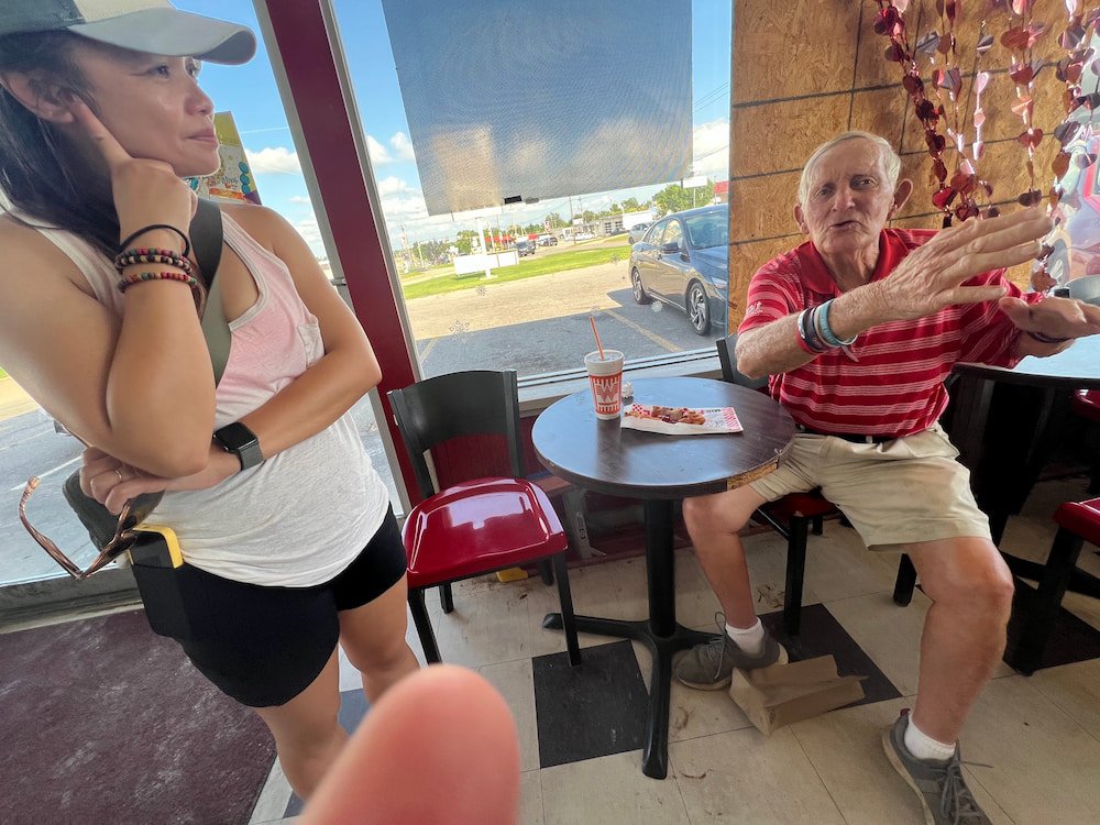 Chatting with a customer
