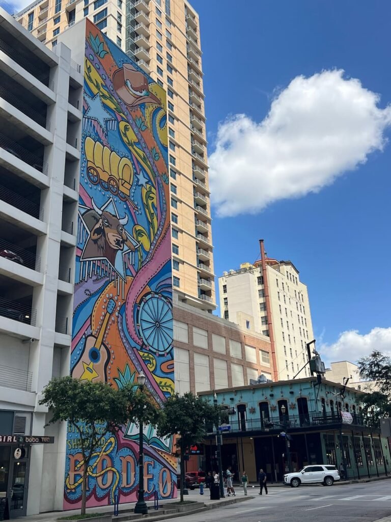 Colorful rodeo mural