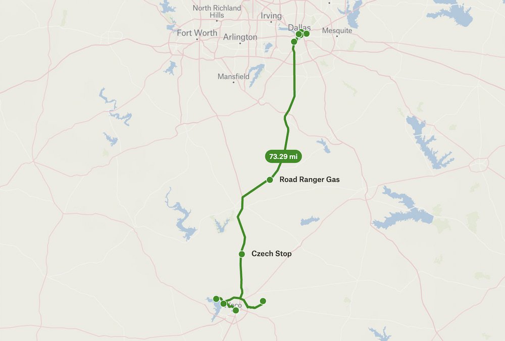 Dallas to Waco