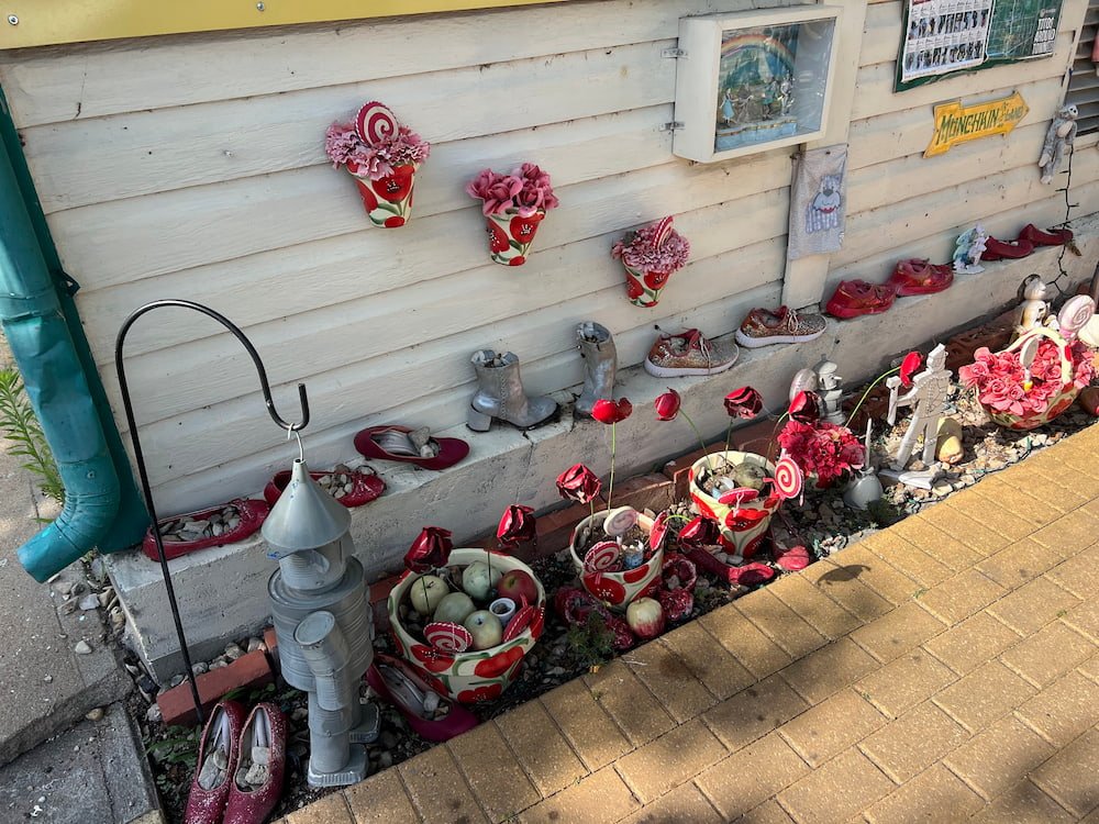 Donated red slippers