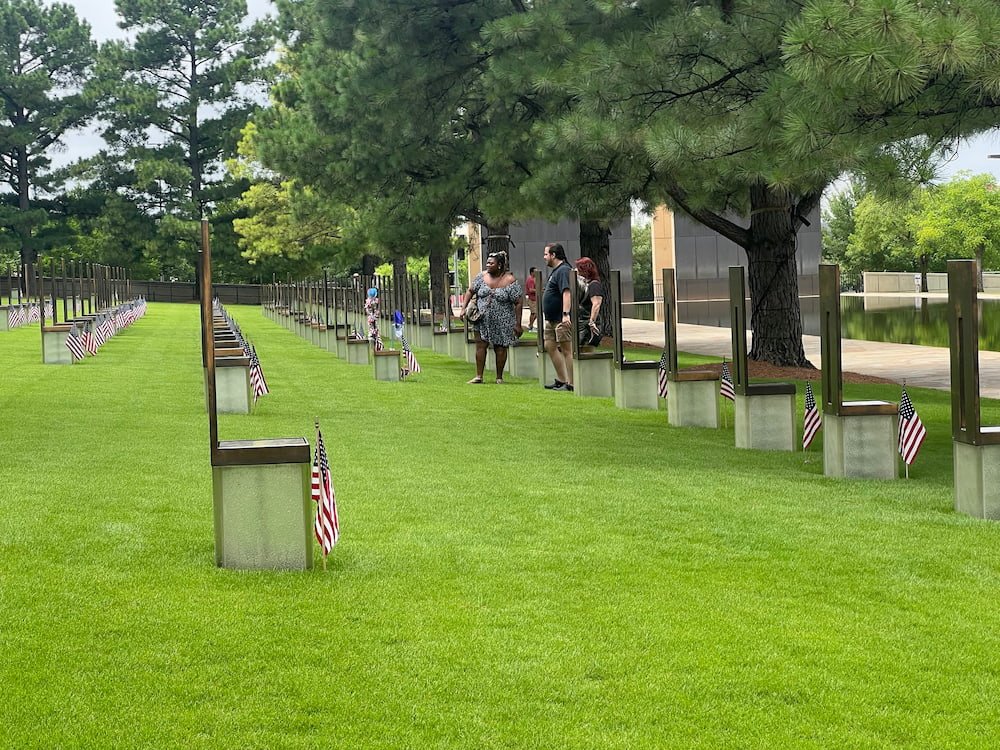 Empty chairs representing those killed