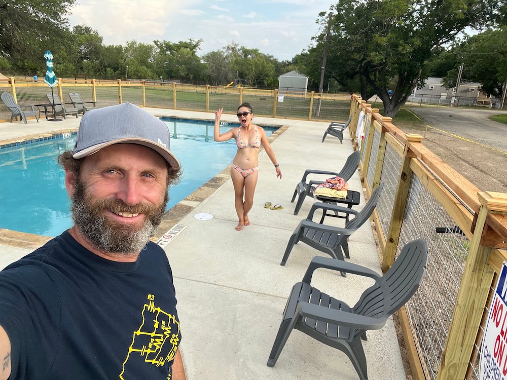 Finally some relaxing pool time to cool down