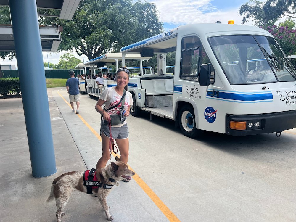 Getting ready to hop on the trolley tour