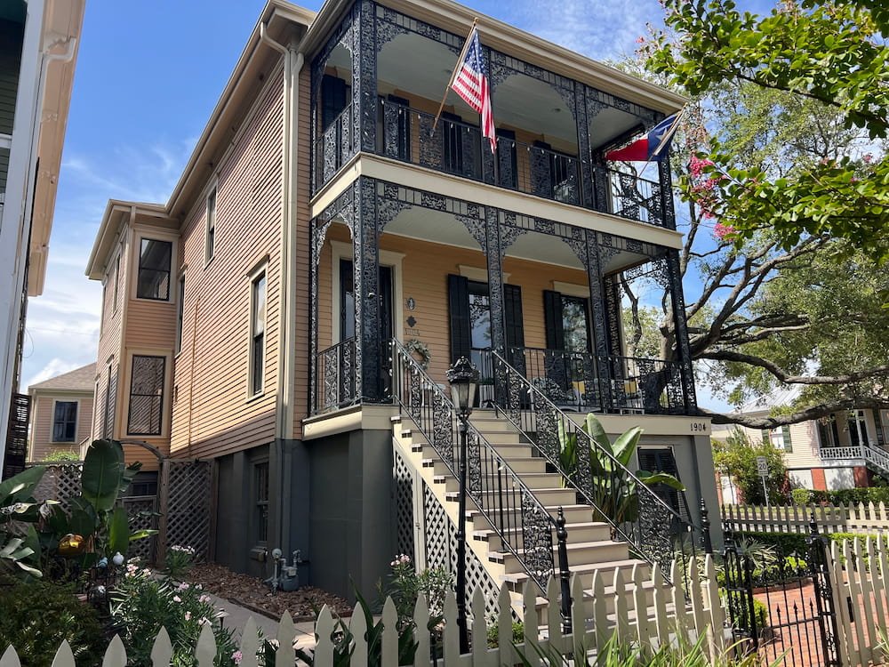 Heritage home with ornate iron work