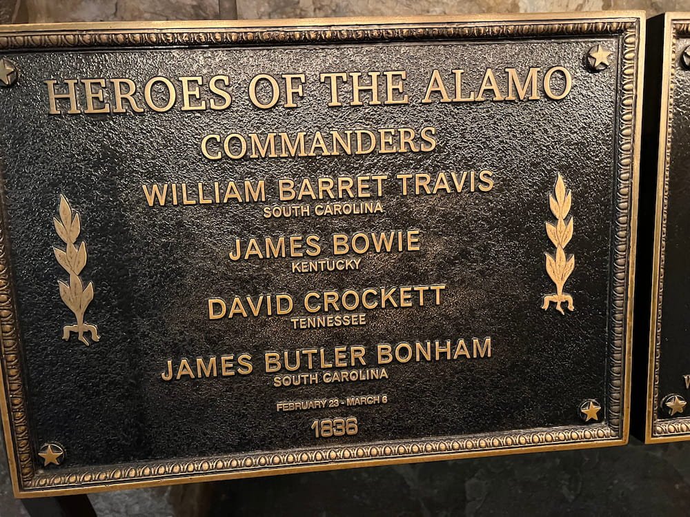 Heroes of the Alamo plaque