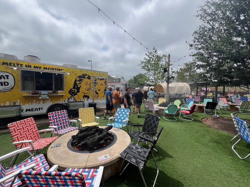 Inside had chill out spaces and food trucks