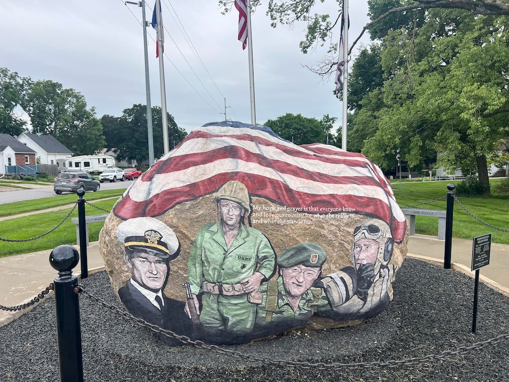 John Wayne painted rock