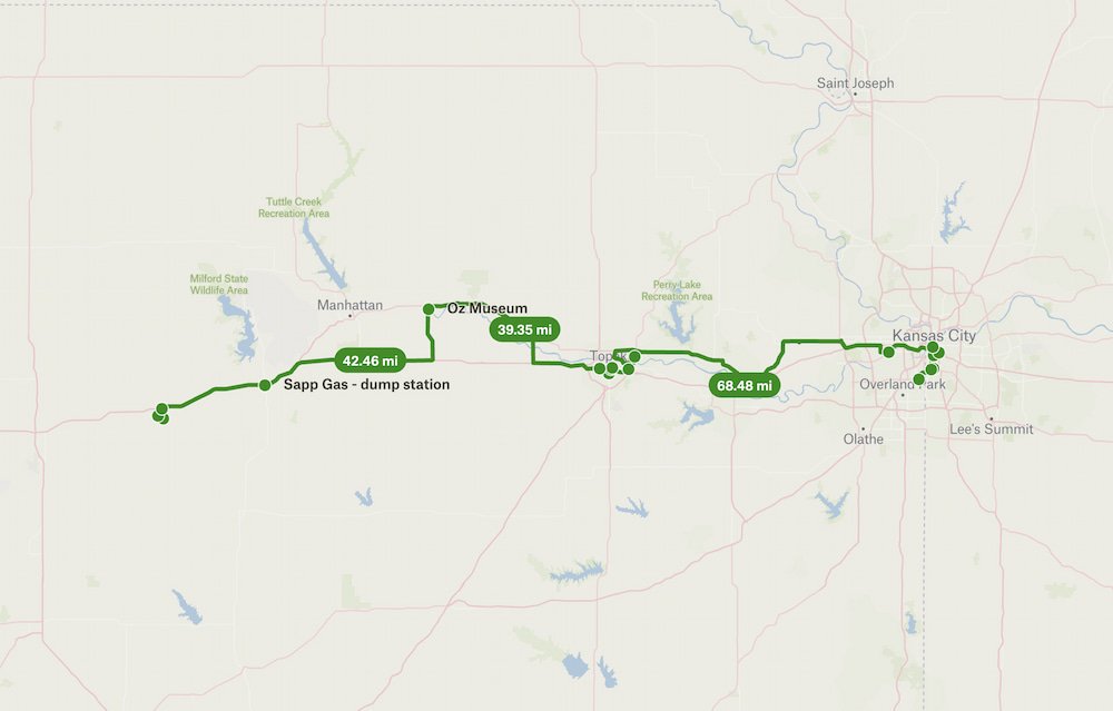 Kansas City to 247 Travel Stop