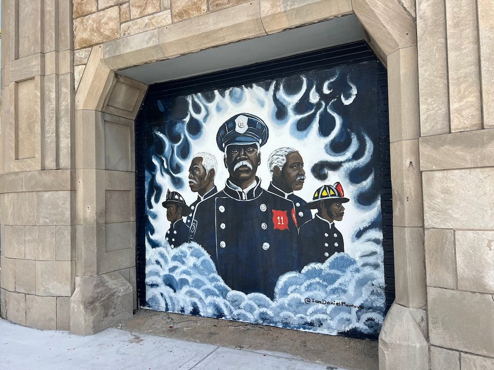 Mural of black firefighters