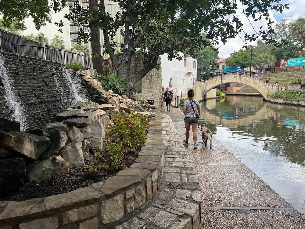 One of the many bridges along the river walk