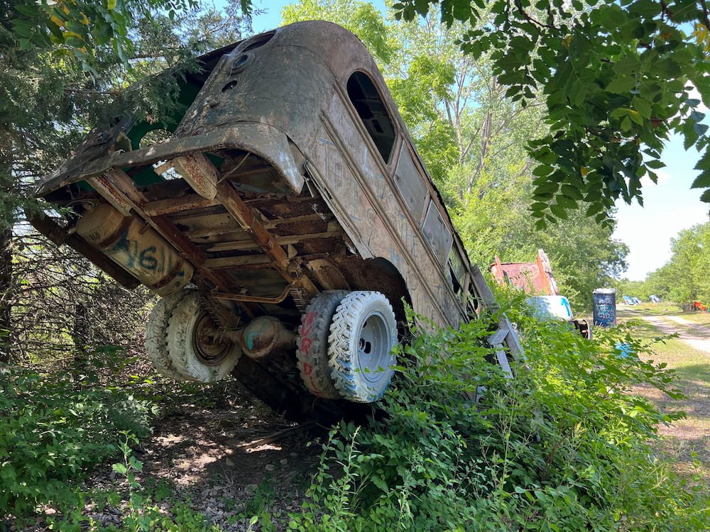 One of the trucks that make up Truckhenge