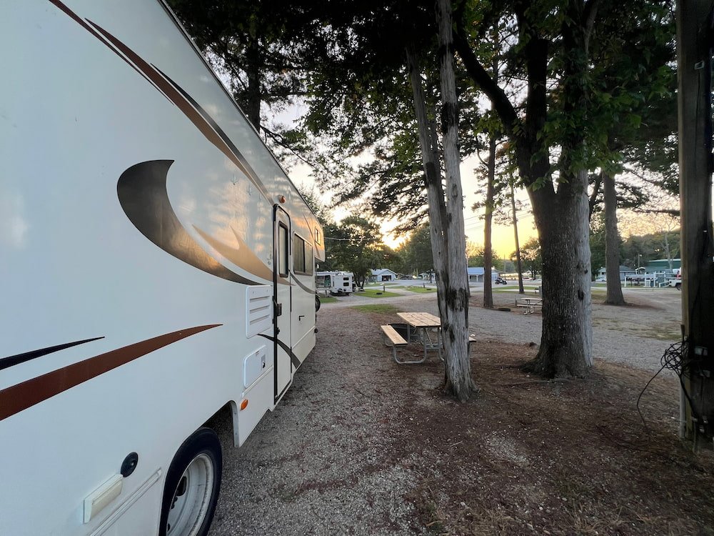 Our parking spot at Treasure Isle RV Park