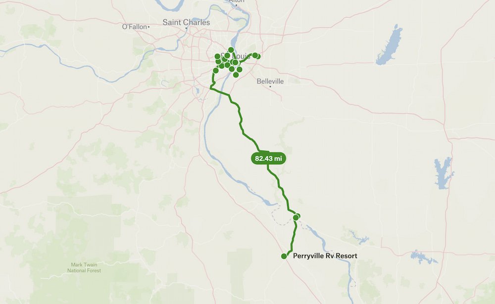 Perryville to St Louis