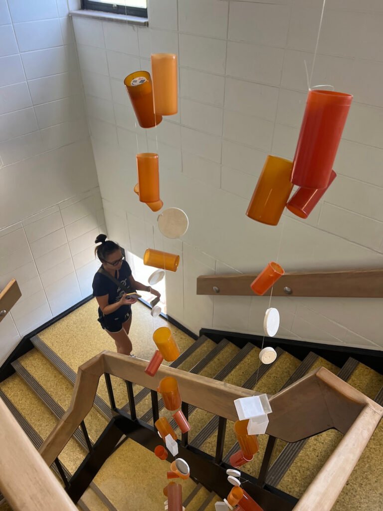 Pill bottle chandelier
