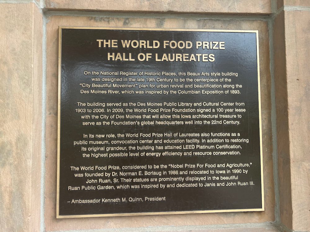 Plaque in front of the building