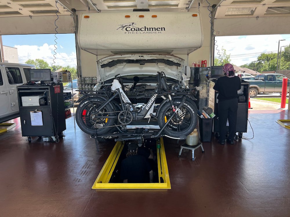 The bikes even managed to stay on