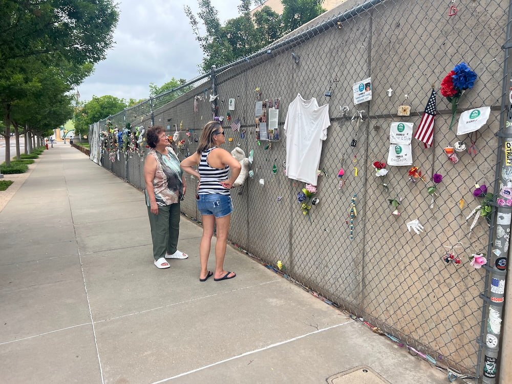 The original fences with messages to loved ones who were missing