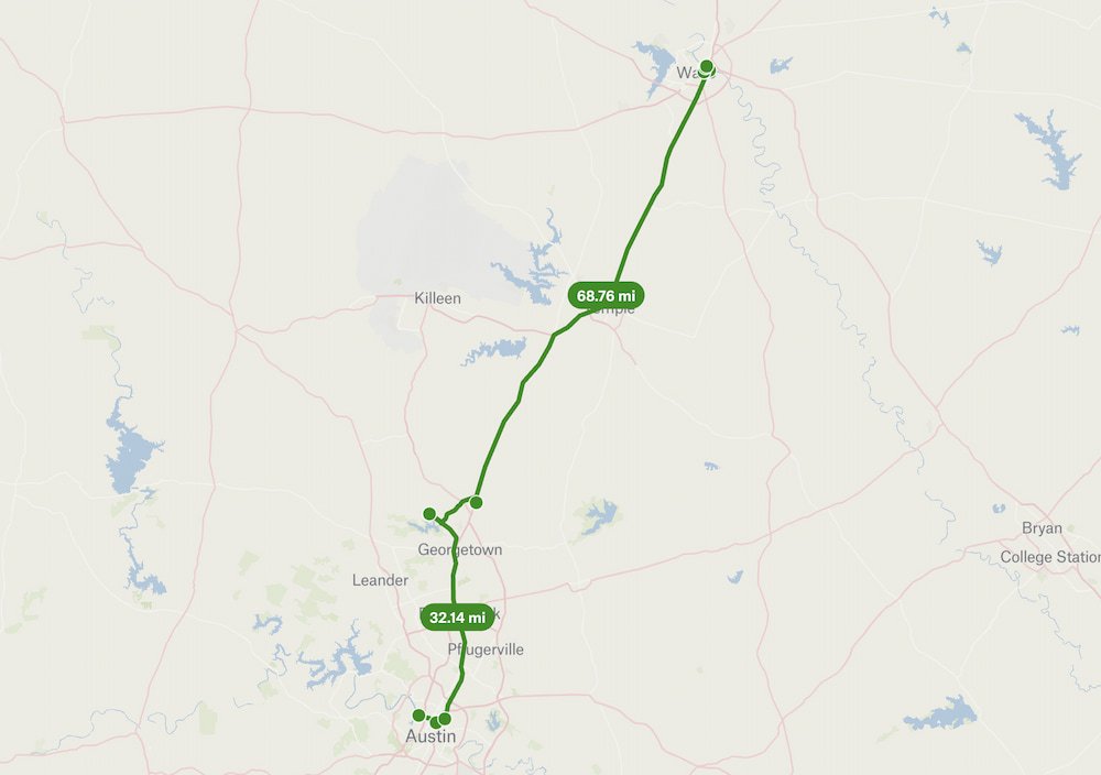 Waco to Austin