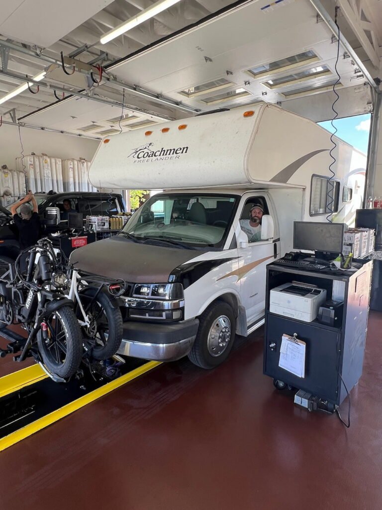 Waiting for our oil change
