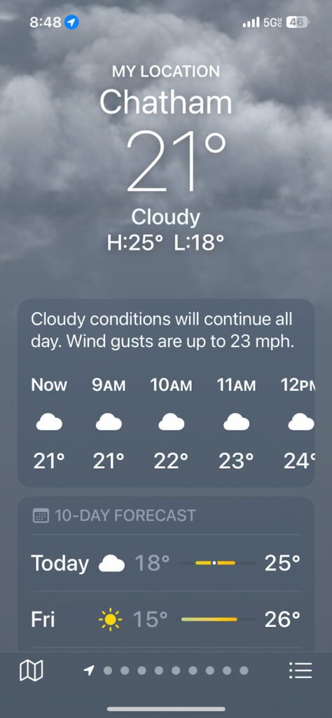 Change of plans with the cooler morning