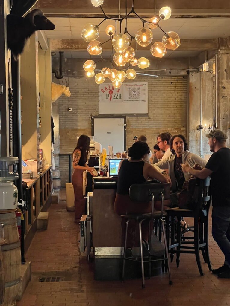 Cool bar inside the Plant building