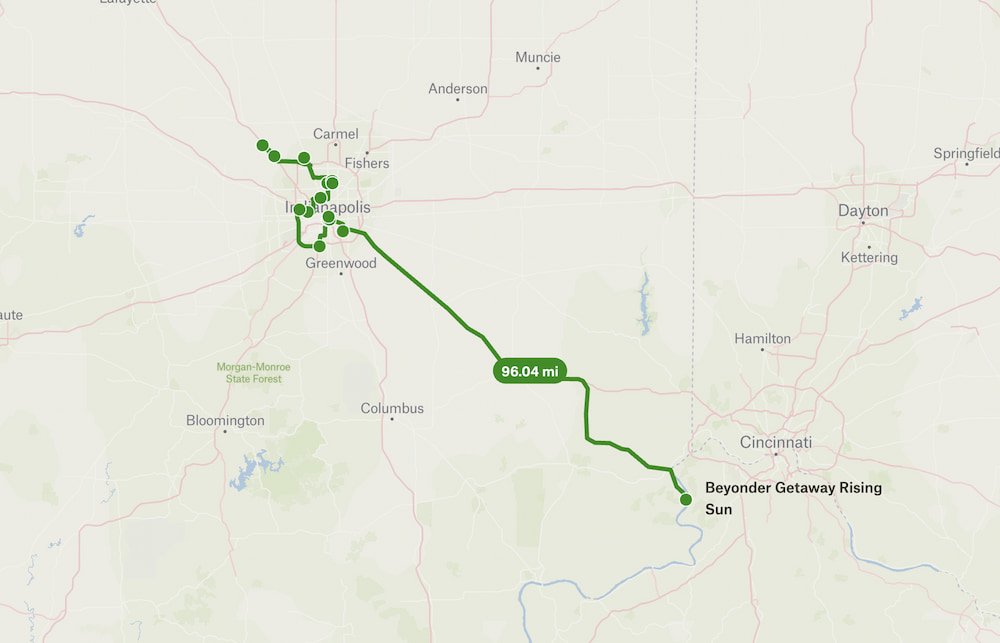 Indianapolis to Rising Sun