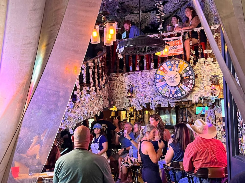 Inside one of the many bars
