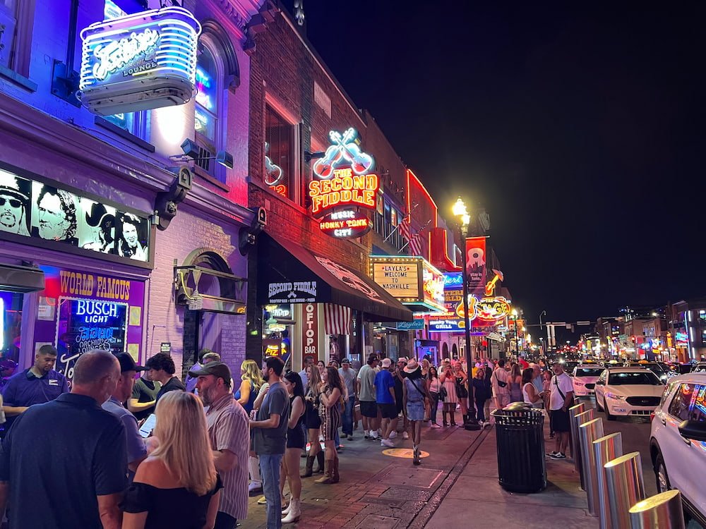 Neon and crowds of people