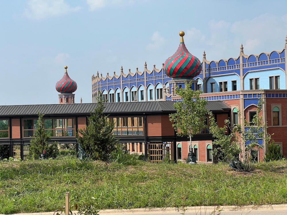 One of the funky Epic buildings