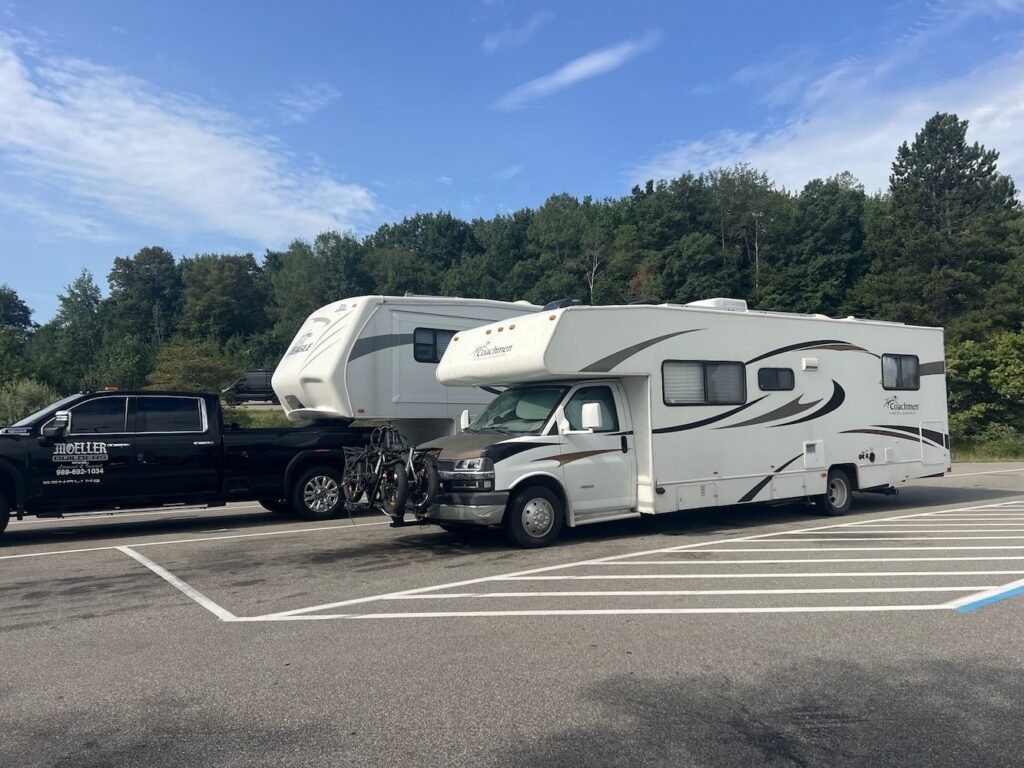 Our parking spot at the rest stop