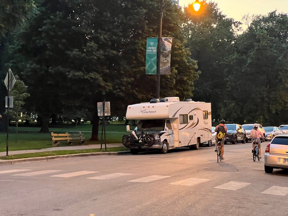 Our parking spot while in Chicago in Lincoln Park