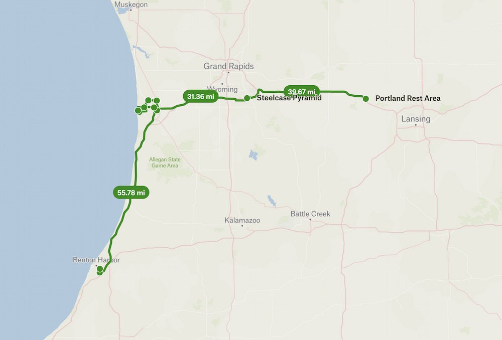 Portland Michigan to Benton Harbor