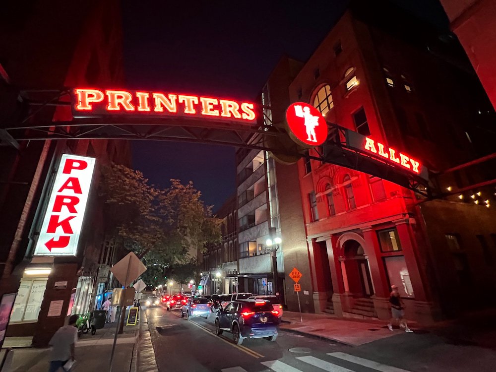 Sign for Printers Alley