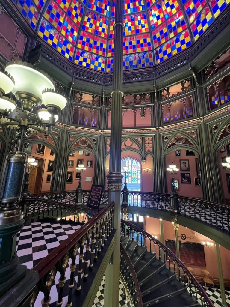 View of the grand staircase from the second floor