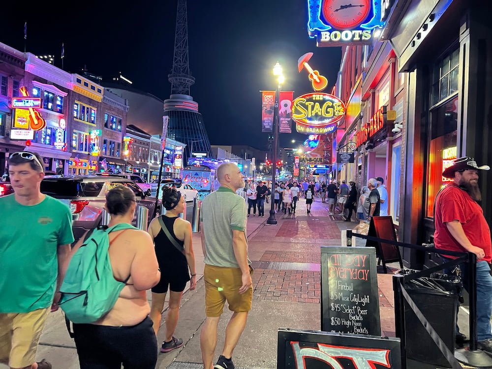 Walking along the strip