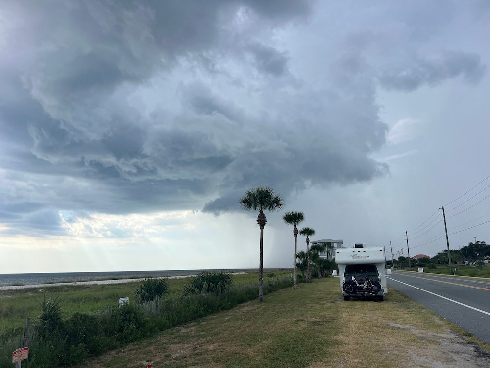 About to dump some stormy rain on us