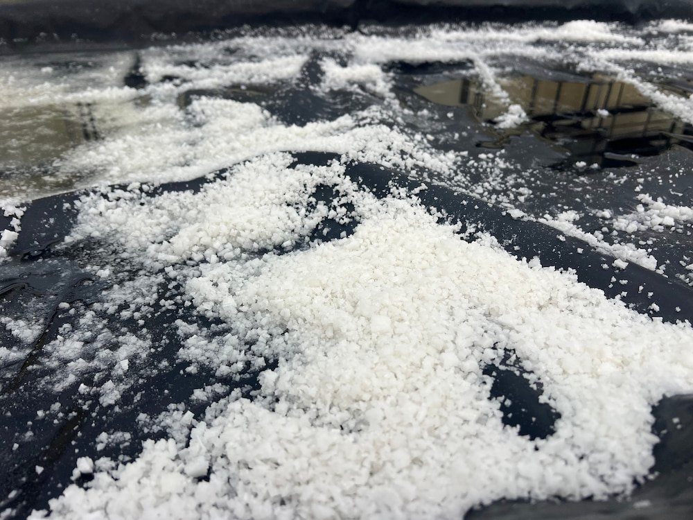 Crystals of salt
