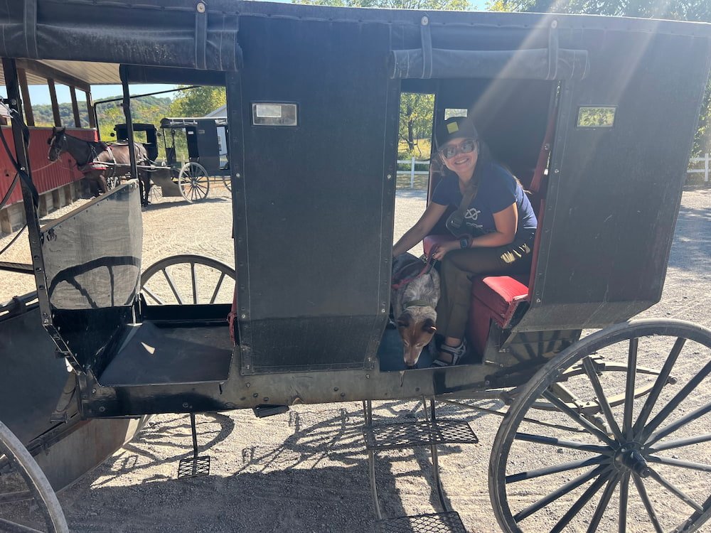 Getting ready for our buggy ride